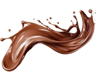 Foto op Canvas chocolate splash isolated on transparent background © Denis