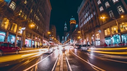 Fototapeta na wymiar New York City street at night.