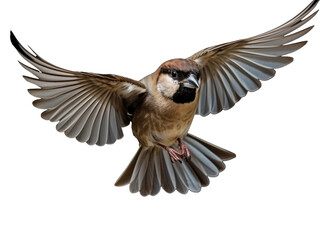 Obraz premium Flying Sparrow isolated on transparent background 