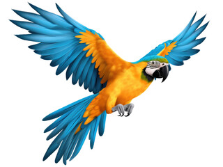 Fototapeta premium blue and yellow macaw ara ararauna isolated on transparent background 