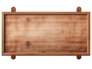 Empty wooden sign isolated on transparent background 