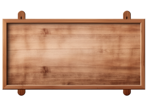 Empty wooden sign isolated on transparent background 