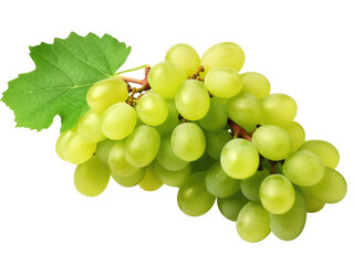 bunch of green grapes  isolated on transparent background