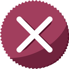 Obraz premium 3d icon isolated on white background. best choice for Delete icon.Blocking symbol.Wrong choice element.Exit sign. Remove concept.Cancel cross sign.Flat design.Vector Illustration