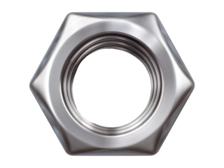 metal nuts isolated on transparent background 