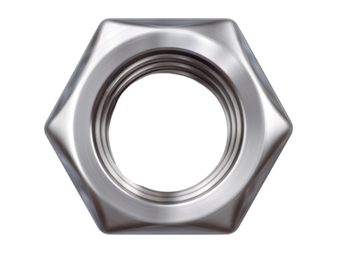 metal nuts isolated on transparent background 