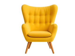 Fototapeta premium yellow armchair isolated on transparent background