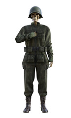 Fototapeta premium Ghost soldier on transparent background, 3d render