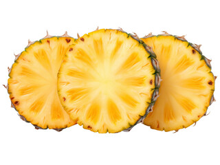 slice of pineapple isolated on transparent background
