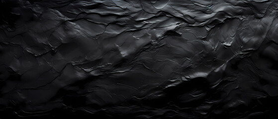 Black oil paint texture background. Abstract black acrylic painting on canvas. - obrazy, fototapety, plakaty