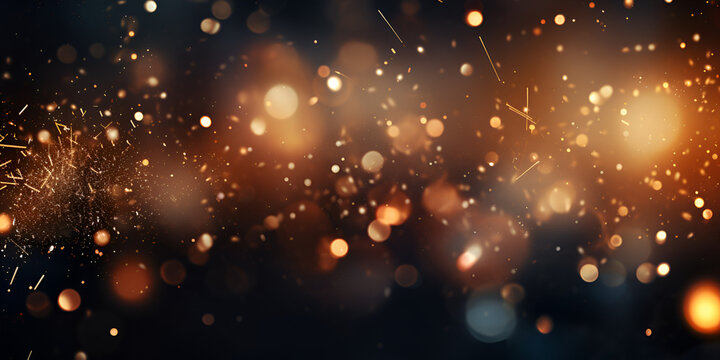christmas lights in the night,A blurry background of a dark background with a gold star in the middle,Popular Realistic Bokeh Background Image Light Bokeh in Night