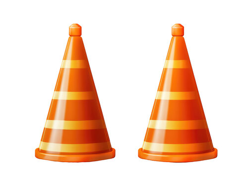 traffic cone icon isolated on transparent background
