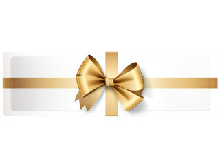 gold gift box with ribbon isolated on transparent background