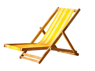 yellow beach chair isolated on transparent background