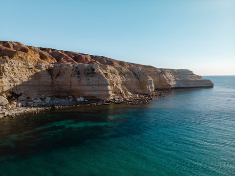Aerial view of the cliffs at Blanche Point, South Australia.