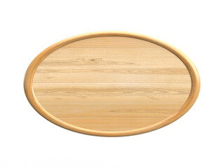 楕円形の木製の看板のフォトリアル3Dイラスト