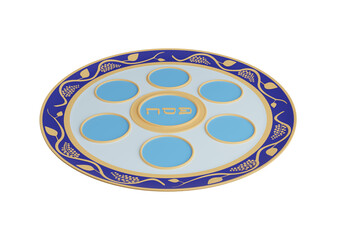 Passover holiday. Passover seder plate. 3d rendering
