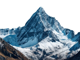 Fototapeta premium Snowy mountain peak isolated on transparent background