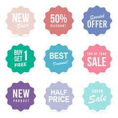 Set of sale badges, tags and labels. Price tags and promotional sale discount.
