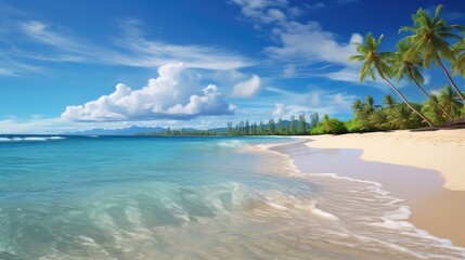 Obraz premium sea scenic travel ocean landscape illustration water sand, summer vacation, nature sandy sea scenic travel ocean landscape