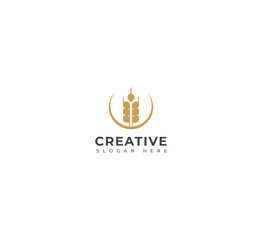 Wheat, Grain logo vector template design.
