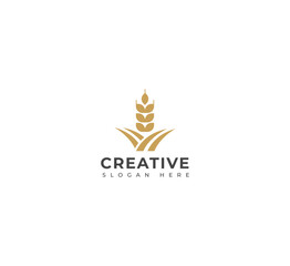 Wheat, Grain logo vector template design.
