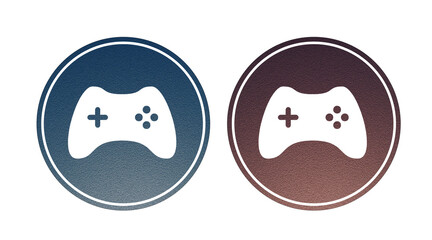 Joystick icon symbol blue and red with abstract texture