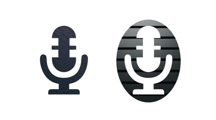 Microphone podcast icon symbol black with texture