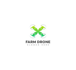 Farm Drone logo, Farm tech logo, Drone technology agriculture logo. Drones for Agriculture logo template. 
