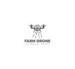 Farm Drone logo, Farm tech logo, Drone technology agriculture logo. Drones for Agriculture logo template. 