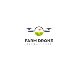 Farm Drone logo, Farm tech logo, Drone technology agriculture logo. Drones for Agriculture logo template. 