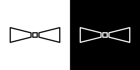 Bowtie of black vector icon. Vintage necktie, design for any purposes.