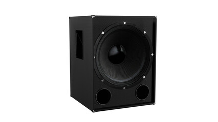 Black speaker with two speakers on the sides on isolated background, alpha png