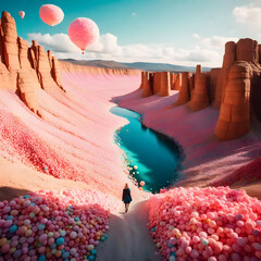 Candy landscape in the desert of state