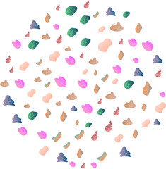round shape of autumn leaves simple drawing