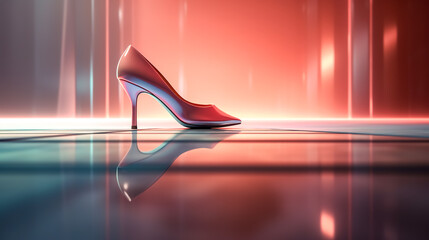 Abstract background with women's high heel shoe.