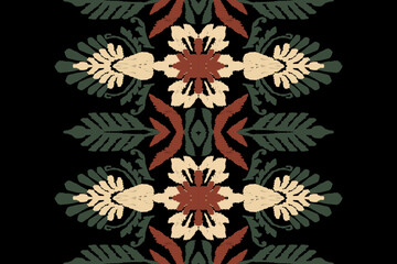 Ethnic abstract ikat art. Seamless pattern in tribal, folk embroidery, and Mexican style. Aztec geometric art ornament print.Design for carpet, wallpaper, clothing, wrapping, fabric, cover, textile