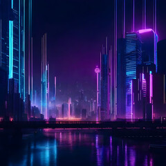 A Futuristic, Dystopian Cityscape with Towering Skyscrapers
