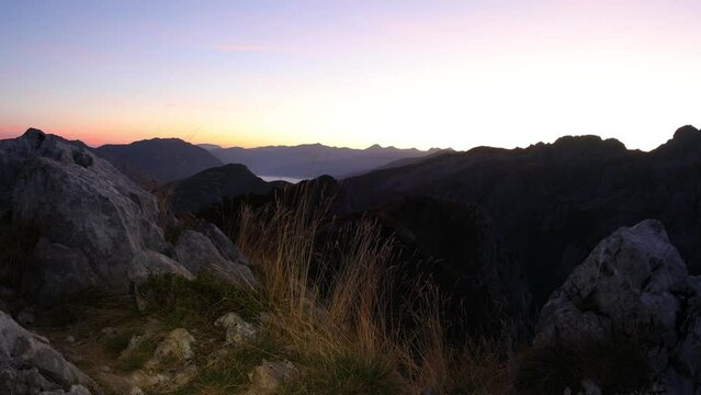 Sunrise in the Albanian Alps, Prokletije mountains