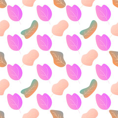 Autumn leaves pattern simple drawing