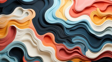 Fototapeta premium Vibrant linework pattern.Modern colorful digital waves illustration. Curving gridlines