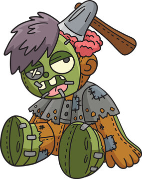 Zombie Plushie Cartoon Colored Clipart 
