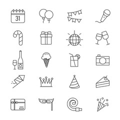 Celebrate and party icons set,Vector and Illustration