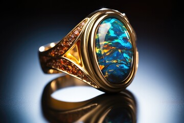Opulent Ring Featuring An Opal Gemstone On Top