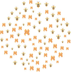 round shape of autumn icons simple drawing