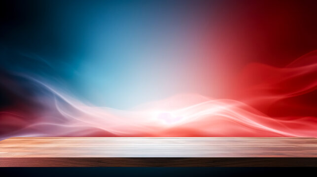 Abstract Background with red and blue gradient and smoke.