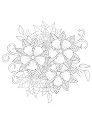 Fototapeta na wymiar Flower mandala illustration. Oriental pattern, vintage decorative elements. Mandala Coloring Pages. Mandala Coloring Book. Seamless vector