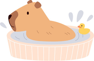 Capybara In Bath