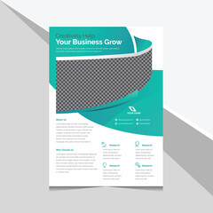 modern creative business flyer with abstract curve elements