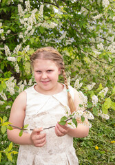 Portrait. A beautiful, elegant girl. The child is a model.